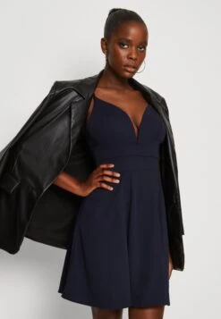 Wal G Vincent Skater Dress - Jerseyjurk - Navy Blue -Wal G 7aaefa8982234b199702f51844e00963