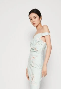 Wal G Wedding Kai V Neck Print Maxi - Galajurk - Sage Green -Wal G 7d78cfd2e1be438d8740d0dce1404732