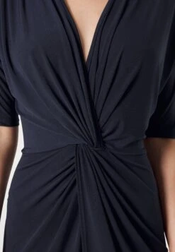 Knot Midi Dress - Jerseyjurk - Navy Blue -Wal G 7e00e062fe494343baa88e3a488b2163