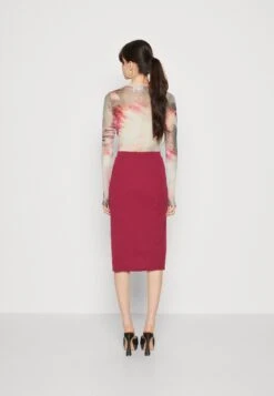 Wal G Valentines Heart Midi Skirt - Kokerrok - Magenta -Wal G 7e3123c7a9914eebbdecb3413afd9347