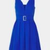 Debbie Buckle Skater Dress - Cocktailjurk - Electric Blue