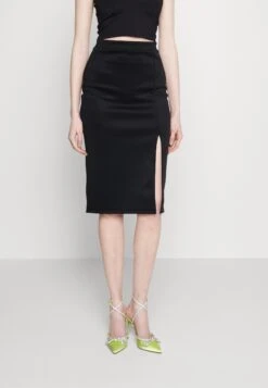 Wal G Valentines Heart Midi Skirt - Kokerrok - Black