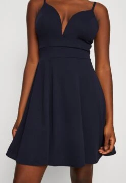 Wal G Vincent Skater Dress - Jerseyjurk - Navy Blue -Wal G 83f171c5f5d44f60b6fff5b5256c174f