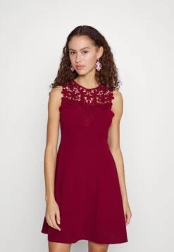 Wal G Accessorie Neck Skater Dress - Cocktailjurk - Wine