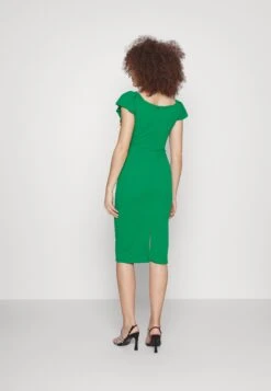 Wal G Himani Frill Neck Midi Dress - Jerseyjurk - Leaf Green -Wal G 84111a3419554279adf14cb612140fdf