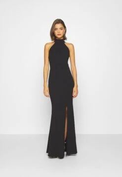 Wal G Sara Halter Neck Maxi Dress - Galajurk - Black