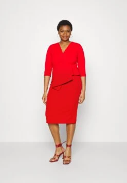 Hossy V Neck Midi - Cocktailjurk - Red