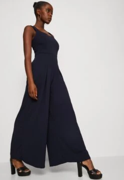Wal G Rian Wide Leg Pleat - Jumpsuit - Navy Blue -Wal G 8d9257d3dd194a69b12c59b701b66351