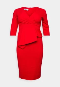 Hossy V Neck Midi - Cocktailjurk - Red -Wal G 8dc2eac0531b48f1a57527bb921fd414