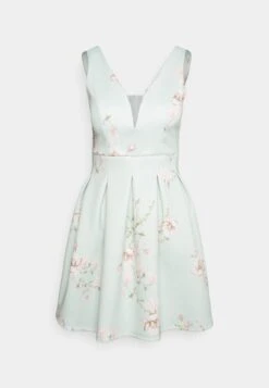 Wedding V Neck Print Skater - Cocktailjurk - Hellgrün -Wal G 8fec946a850740638f2a6394a87fed18