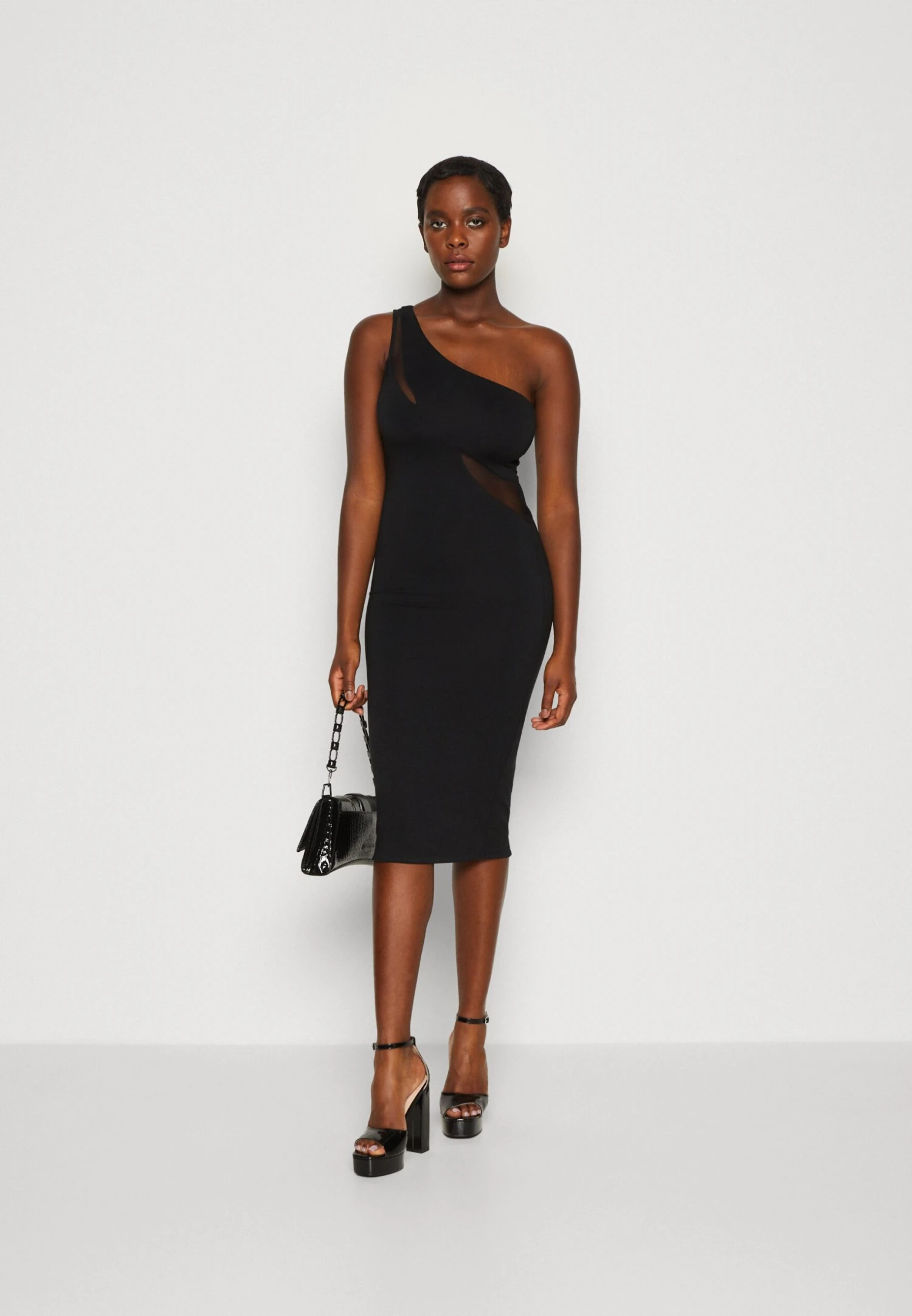 Wal G Zakera Contrast Midi Dress - Jerseyjurk - Black 2 Wal G Zakera Contrast Midi Dress - Jerseyjurk - Black - Afbeelding 2