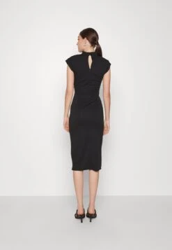 Bambinaroll Neck Midi Dress - Jerseyjurk - Black -Wal G 9306d8d5949d4136878a3565d3227aa6
