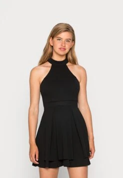 Wal G Cheryl Halter Neck Skater Dress - Jurk - Black