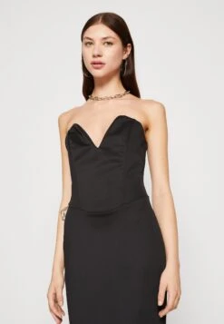 Wal G Dolly V Neck Maxi - Jerseyjurk - Black -Wal G 9ad3219e24b34535899e0201dbc2980d