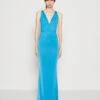 Wal G Angelina Cross Back Maxi - Jerseyjurk - Ocean Blue