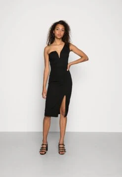 Wal G Gigi One Shoulder Midi Dress - Cocktailjurk - Black