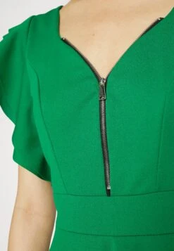 Wal G Danya Ruffle Sleeve Zip Skater Dress - Jerseyjurk - Leaf Green -Wal G a3c8435c8f174d3ca5d5925e18fee573