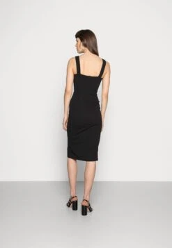 Wal G V Neck Midi Dress - Etui-Jurk - Black -Wal G a56c367c0e304f1ba94b6adbced61515