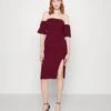 Wal G Cylon Off Shoulder Midi Dress - Cocktailjurk - Berry Wine