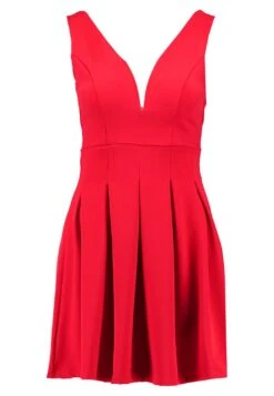 Eloise V Neck Skater Dress - Cocktailjurk - Red -Wal G a8f51522afc94592a5c34a539482afa4