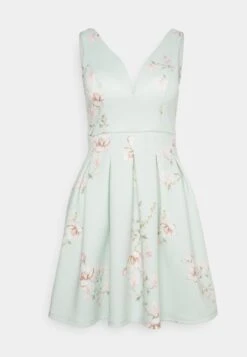 Wal G Wedding - Lila V Neck Print Skater - Cocktailjurk - Hellgrün, Mehrfarbig -Wal G ab564ecd9bd3475eb62d02550359bc22