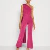 Wal G Cece Cape Sleeve- Jumpsuit - Magenta