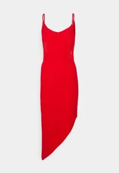 Laila Asymmetric Midi Dress - Jurk - Red -Wal G aedeba15ee0f459bb46c9e08fd30ebbe