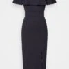 Camille Ruffle Midi - Cocktailjurk - Navy Blue