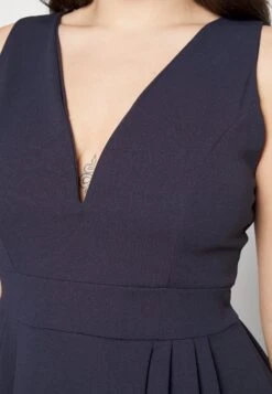 Kandy V Neck Midi - Jurk - Navy Blue -Wal G b40e048d9d6e41d9a584f5df4c71ea0b