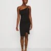 Wal G Valencia Cut Out One Shoulder Midi Dress - Jerseyjurk - Black