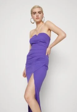 Wal G Gina V Neck Maxi - Jerseyjurk - Purple -Wal G b5cae0a11d62455f8373695c60fcbde0