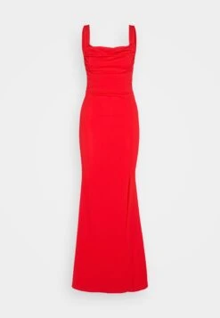Wal G Maya Square Neck Maxi - Jerseyjurk - Red -Wal G b7ee85c68330404d8c7ac7664792cbc5