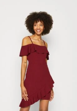 Wal G Revra Strappy Frill Skater - Cocktailjurk - Berry Wine