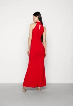 Wal G Halter Neck Maxi Dress - Galajurk - Red -Wal G bb955d96afcc4a0aa77357e55c175657