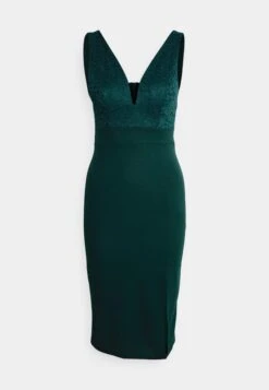 Celia V Neck Midi Dress - Cocktailjurk - Forest Green -Wal G bdf0cd4f50c145af9f9885d7255a2f86