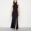 Wal G Halter Neck Maxi Dress - Galajurk - Navy Blue