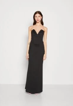 Wal G Dolly V Neck Maxi - Jerseyjurk - Black