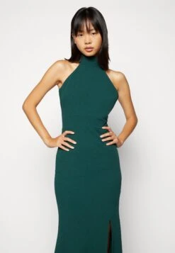 Wal G Sara Halter Neck Maxi Dress - Galajurk - Forest Green -Wal G caa12454ff784614a27d1244eccd3c49