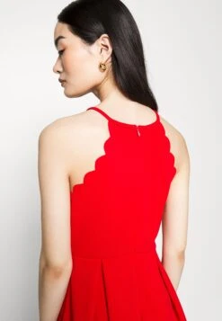 Scallop Edge Dress - Jurk - Red -Wal G ce5d2312650f445e902fedf934af54d0
