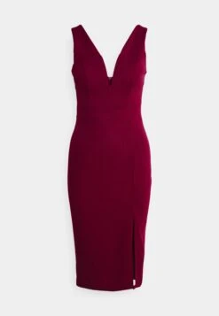 V Neck Midi - Cocktailjurk - Berry Wine -Wal G cf301e3b24a348d59702b43a7d5ed496