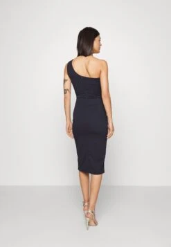 Wal G Gigi One Shoulder Midi Dress - Cocktailjurk - Navy Blue -Wal G cfbd777c120147cbad6658262d1525ea