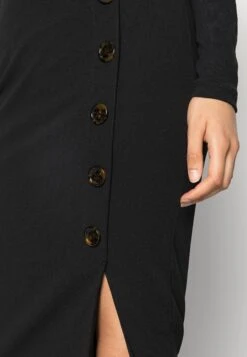 Wal G Tortoise Button Skirt - Kokerrok - Black -Wal G d0011de92db642778d3bfede8e130a66