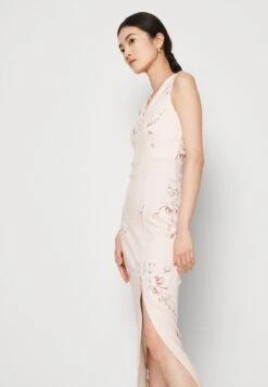 Wal G Wedding Dolly V Neck Print Maxi - Jerseyjurk - Apricot/Multi-Coloured -Wal G d4dc8c50869e4d61a236be7e2faa7daf