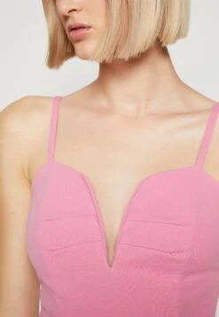 Wal G Dina V Neck Midi - Etui-Jurk - Rose Pink -Wal G d7a859a9a6d2410fa7d603d3afdae2fc