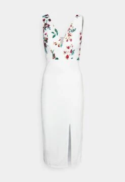 Embroidered V Neck Rose Midi - Jurk - White Floral 10 Embroidered V Neck Rose Midi - Jurk - White Floral -Wal G dc6fcfbd56704b0196867f71f19f505e