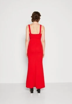 Wal G Maya Square Neck Maxi - Jerseyjurk - Red -Wal G df1b22a03210440aafb617b060bbf357