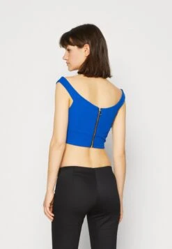Wal G Valentines Heart Crop - Top - Electric Blue -Wal G dfecdd4c492c48d0a2b38e71911d292e