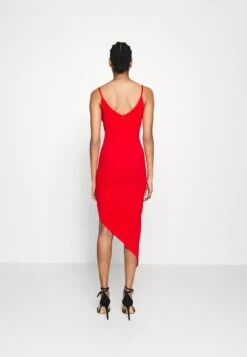 Laila Asymmetric Midi Dress - Jurk - Red -Wal G e414849f03754a09adac1416db10a910