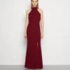 Wal G Sara Halter Neck Maxi Dress - Galajurk - Berry Wine