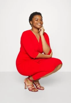 Hossy V Neck Midi - Cocktailjurk - Red -Wal G e88d80fce9d94475ab23184c260464f5